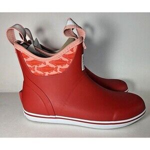 XTRATUF - 6" Salmon Sisters Ankle Deck Boot - Red XWAB6KS - 100% WaterProof -NEW